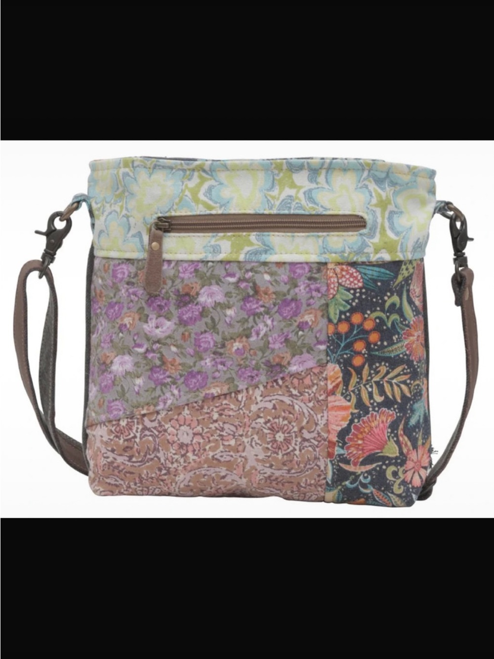 Floral Patchwork Crossbody Bag - Multicolor